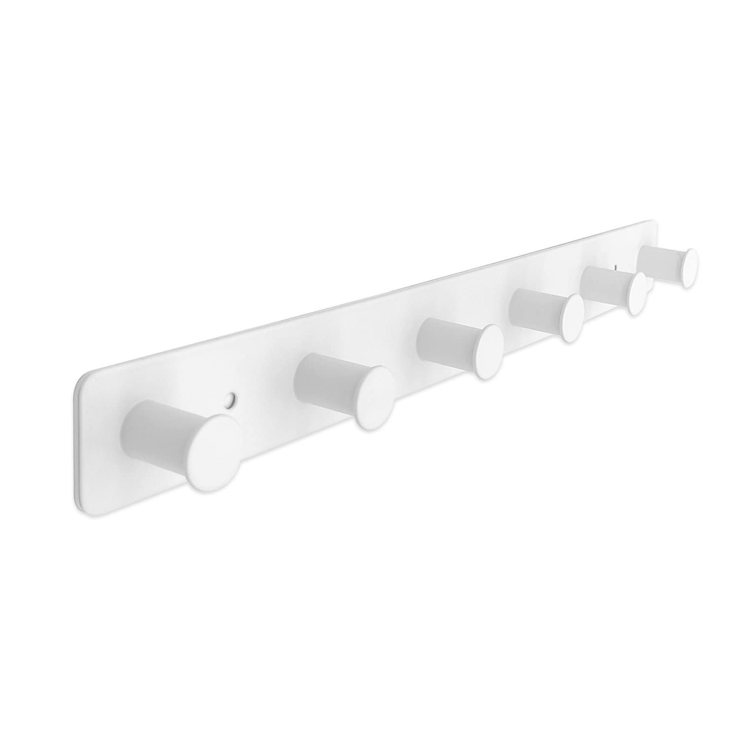 Coat Rack Wall Mounted, White Coat Hooks Adhesive & Screw in, Stainless Steel Door Hooks for Hang... | Amazon (US)