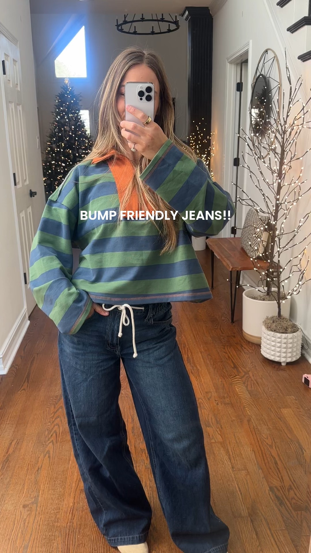 Such a good pair of bump friendly jeans! Elastic waist and drawstring! Wearing a small for now in my first trimester! I’m 5’2 and they are long on me! I could even roll the bottoms! $30 with code SAVE20. Shoes are so comfy from Amazon! Also top is from my boutique August Moon  

#LTKBump #LTKmomlife #LTKBaby