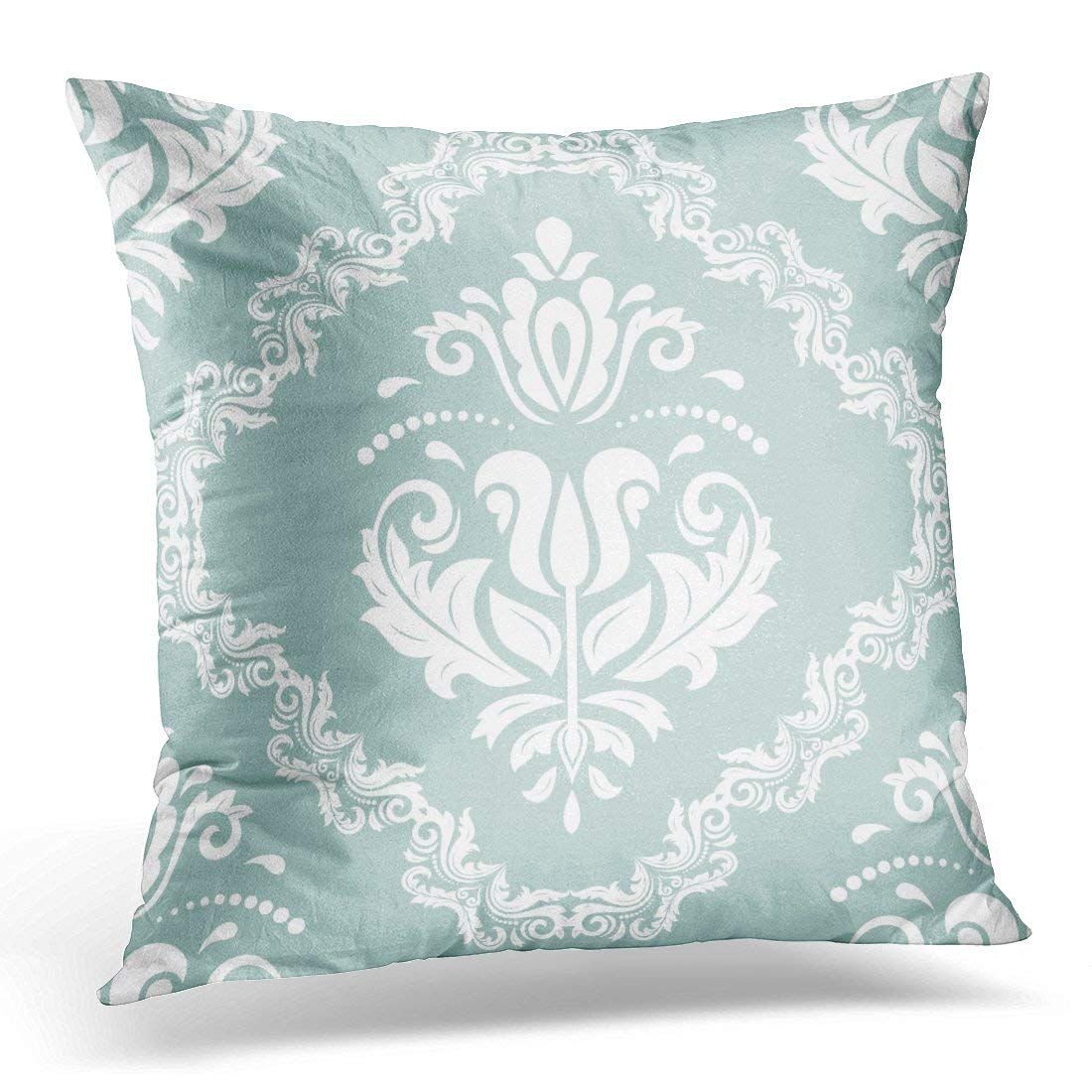 ARHOME Abstract Classic Pattern Damask Orient Vintage Light Blue and White Arabesque Throw Pillow... | Walmart (US)