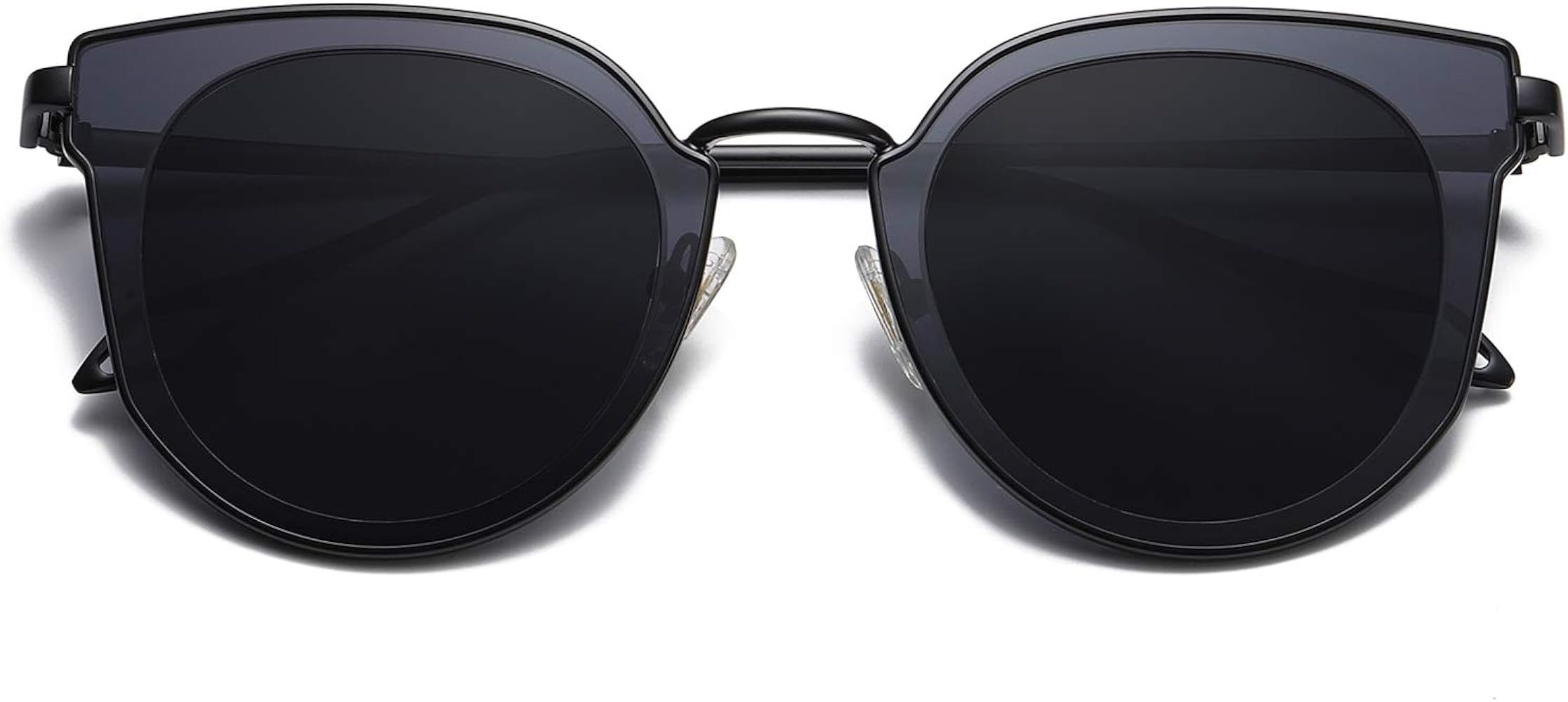 SOJOS Fashion Round Polarized Sunglasses for Women UV400 Mirrored Lens SJ1057 with Rose Gold Fram... | Amazon (US)