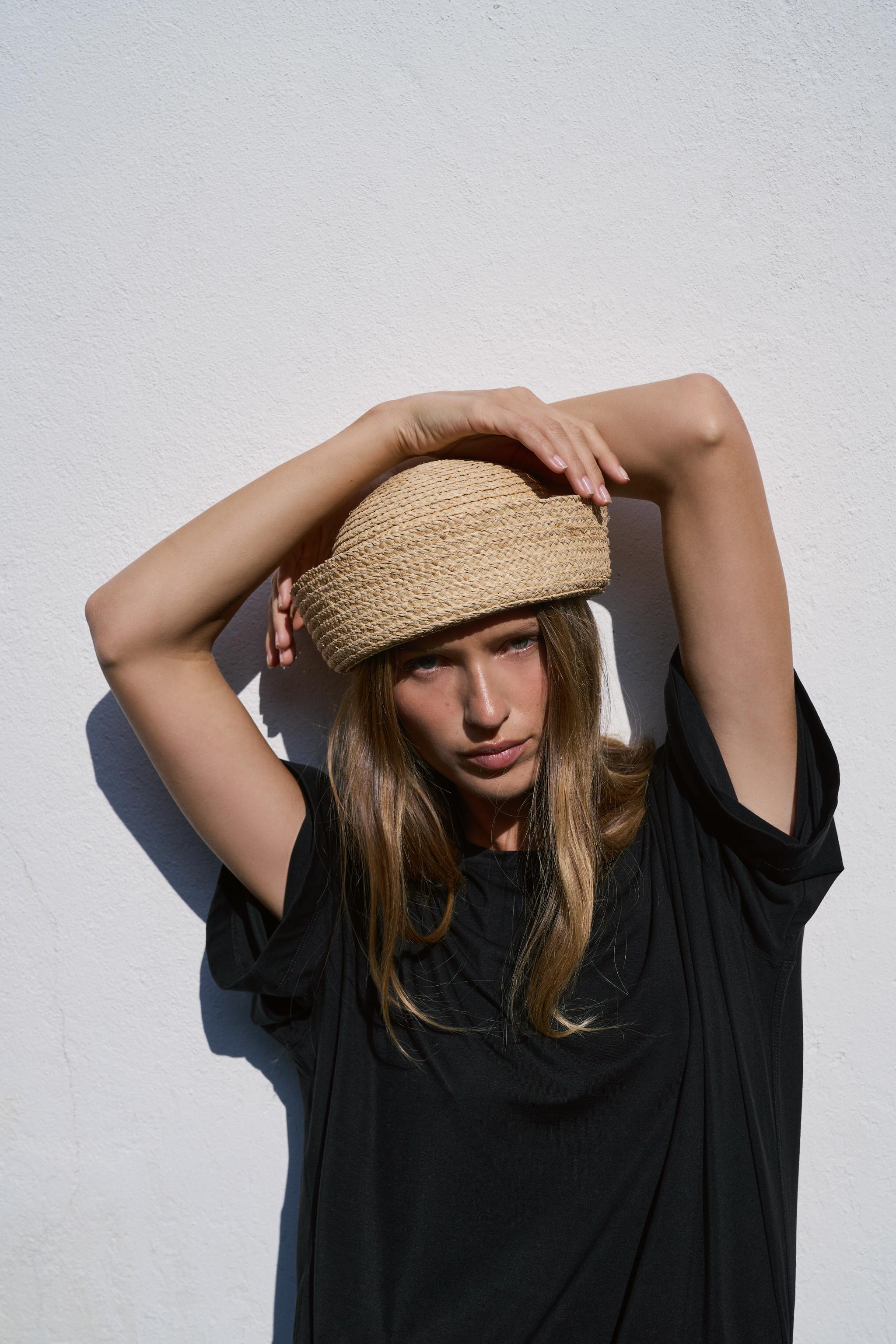 100% RAFFIA SKULLCAP HAT | Zara DE
