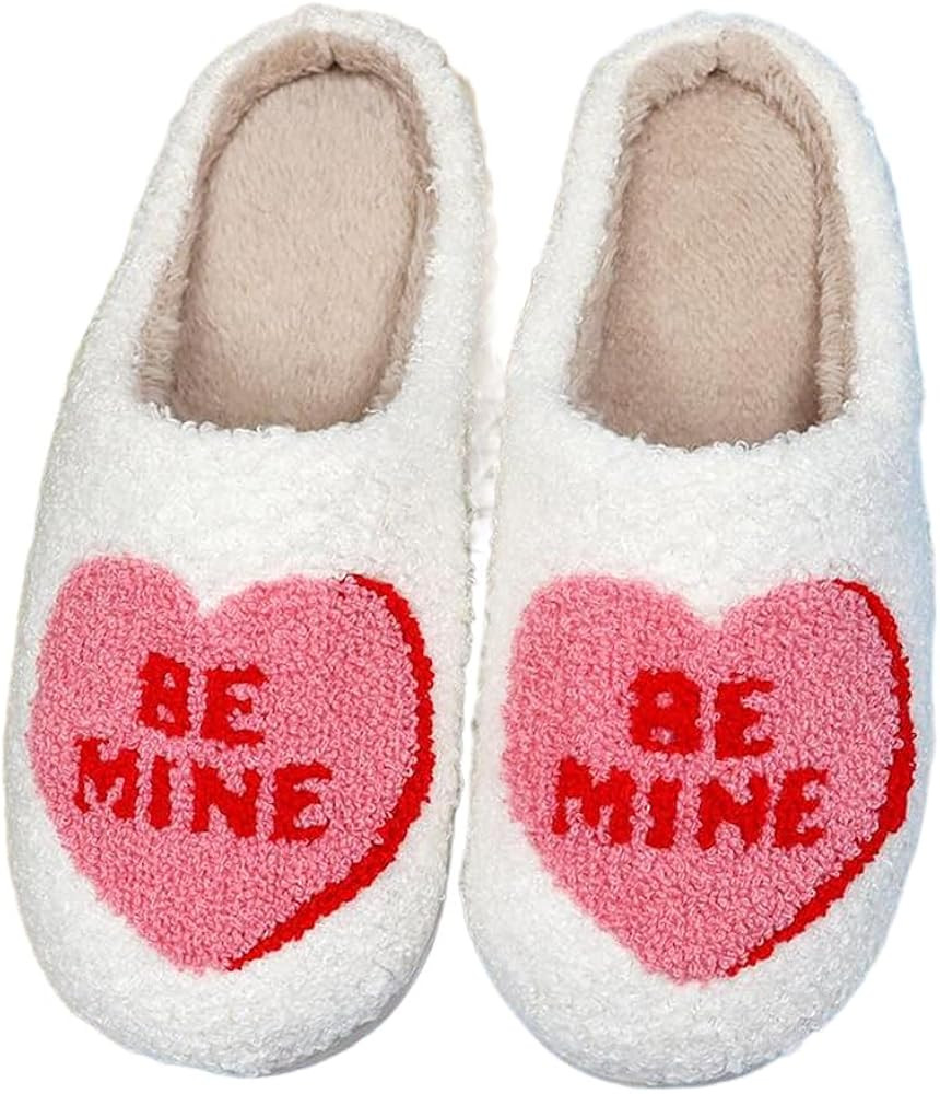 House Slippers Christmas Slippers for Women Men, Valentine's Day Slippers Heart Soft Plush Fluffy... | Amazon (US)