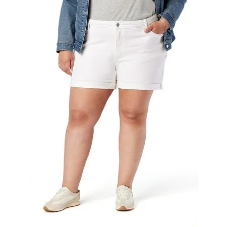 Levi Strauss Signature Women's and Women's Plus Size Mid Rise 5" Cuffed Shorts, Sizes 2-28 | Walmart (US)