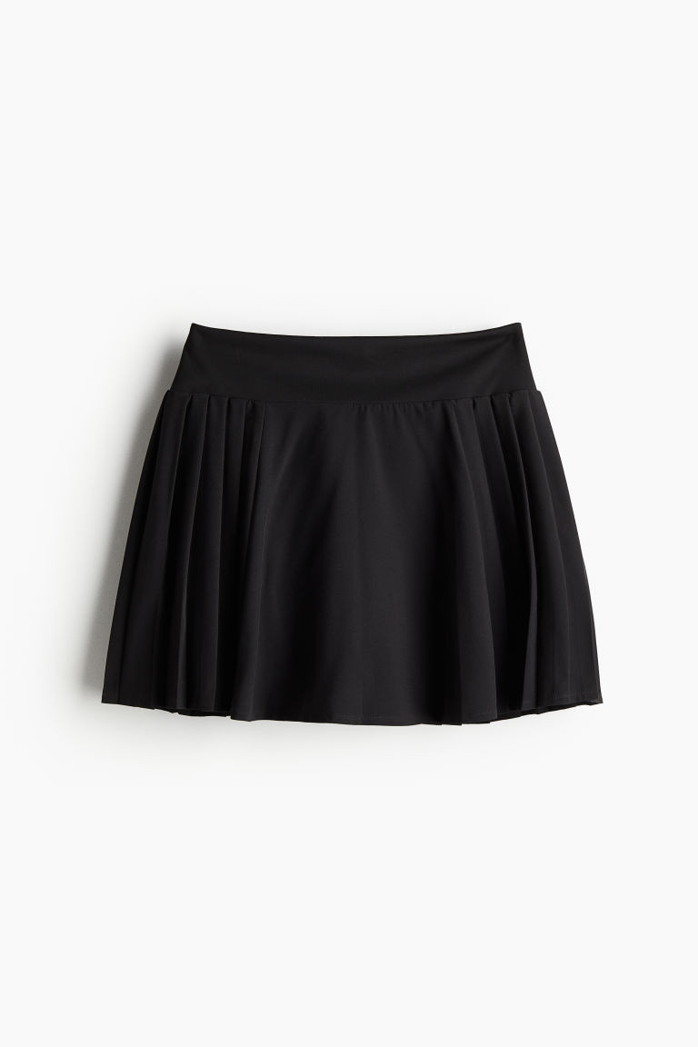 H & M - Pleated Tennis Skirt in DryMove - Black | H&M (US + CA)
