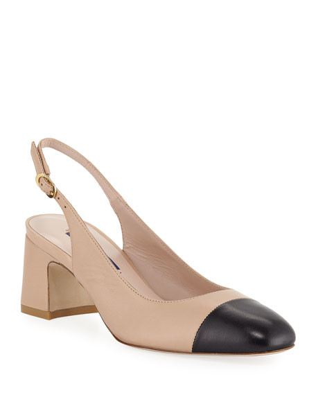 Stuart Weitzman Loraina Two-Tone Slingback Pumps | Neiman Marcus