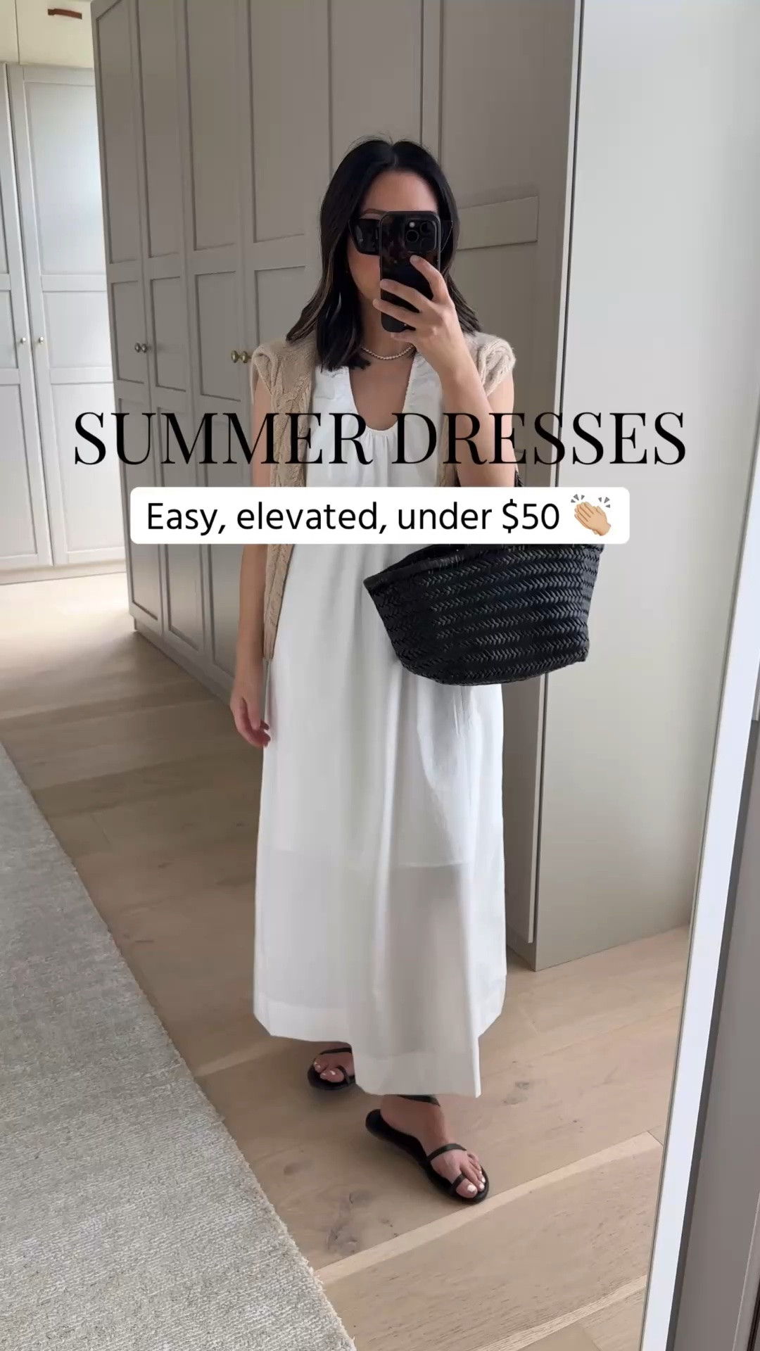 Another go-to outfit uniform I lean on in the warmer months or anytime I’m going to a dinner or event. 

Amazon dress xs
Filoro cashmere sweater small - old
Tkees Mia sandals 5
Dragon Diffusion triple jump small
Quince sunglasses 
Dorsey James necklace 15”
Electric Picks earrings

Summer dresses, petite style, summer outfits

#LTKootd #LTKPetite #LTKmomlife