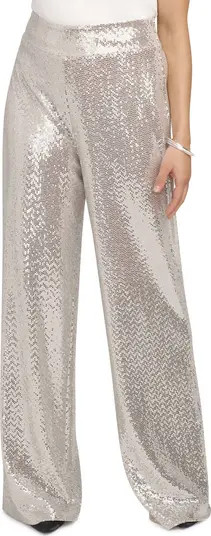 Anne Klein High Waist Wide Leg Sequin Pants | Nordstrom | Nordstrom