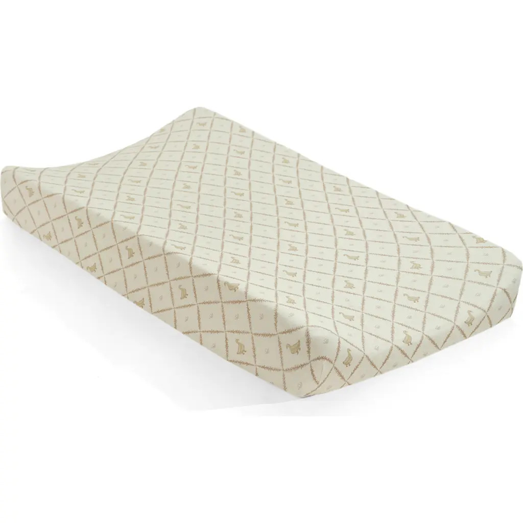 Oilo Print Organic Cotton Changing Pad Cover in Goose/Eggshell at Nordstrom | Nordstrom