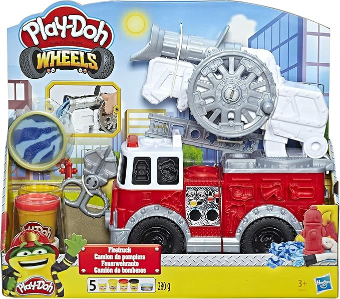 Play-Doh Wheels Firetruck Toy with 5 Non-Toxic Colors Including Play-Doh Water Compound | Amazon (US)