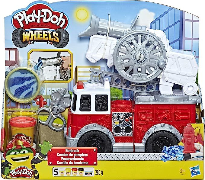 Play-Doh Wheels Firetruck Toy with 5 Non-Toxic Colors Including Play-Doh Water Compound | Amazon (US)