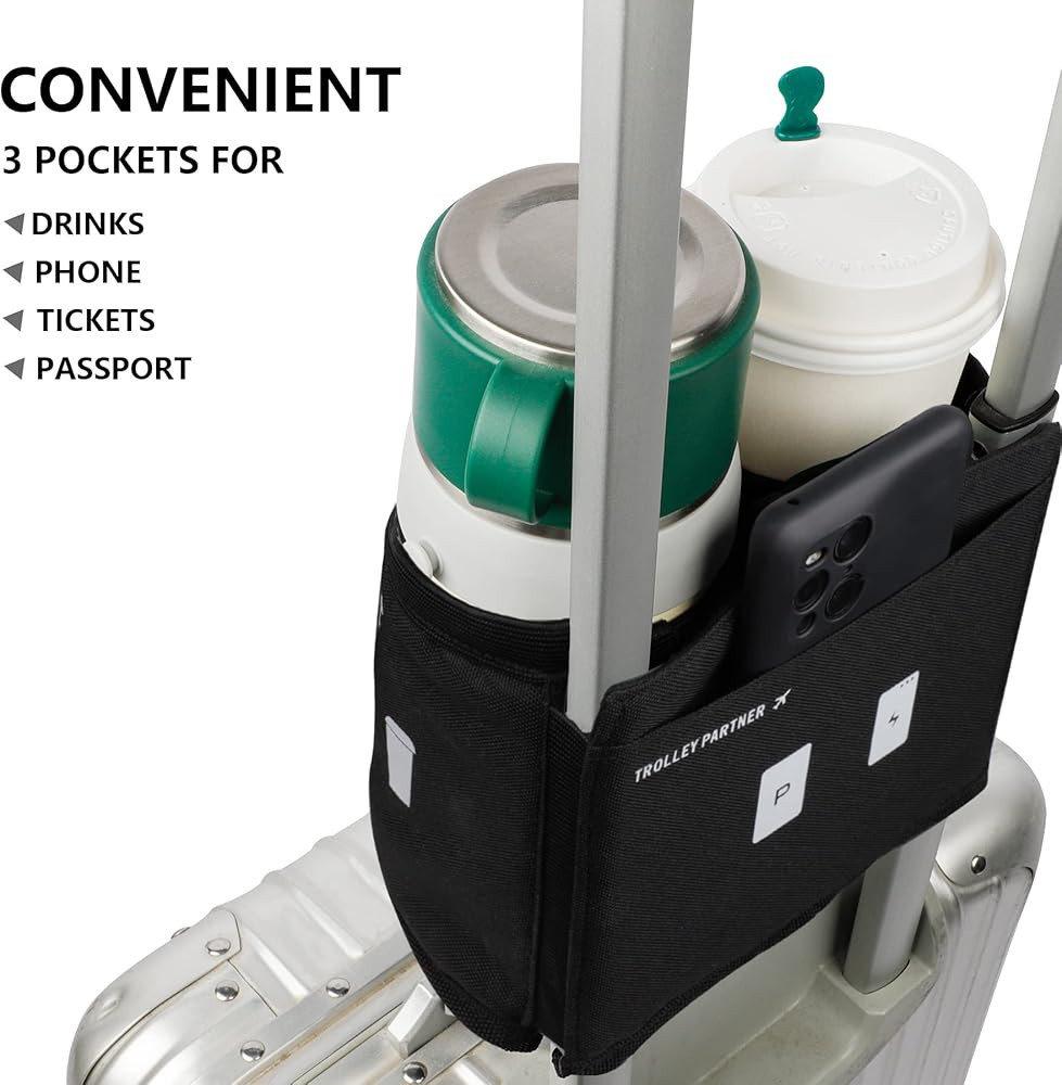 riemot Luggage Travel Cup Holder Free Hand Drink Carrier - Hold Two Coffee Mugs - Fits Roll on Su... | Amazon (US)