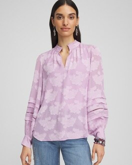 Textured Jacquard V-Neck Blouse | Chico's