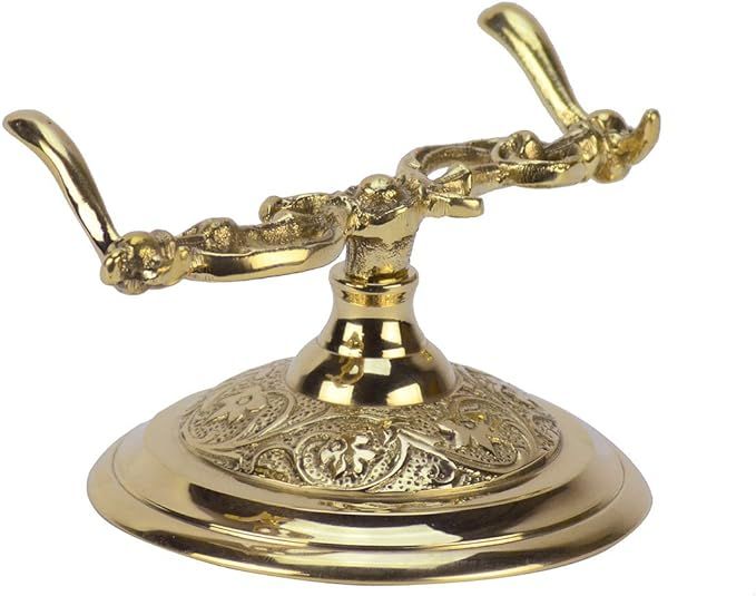 TG,LLC Treasure Gurus Antique Style Ornate Golden Brass Fountain Writing Pen Holder Stand | Amazon (US)