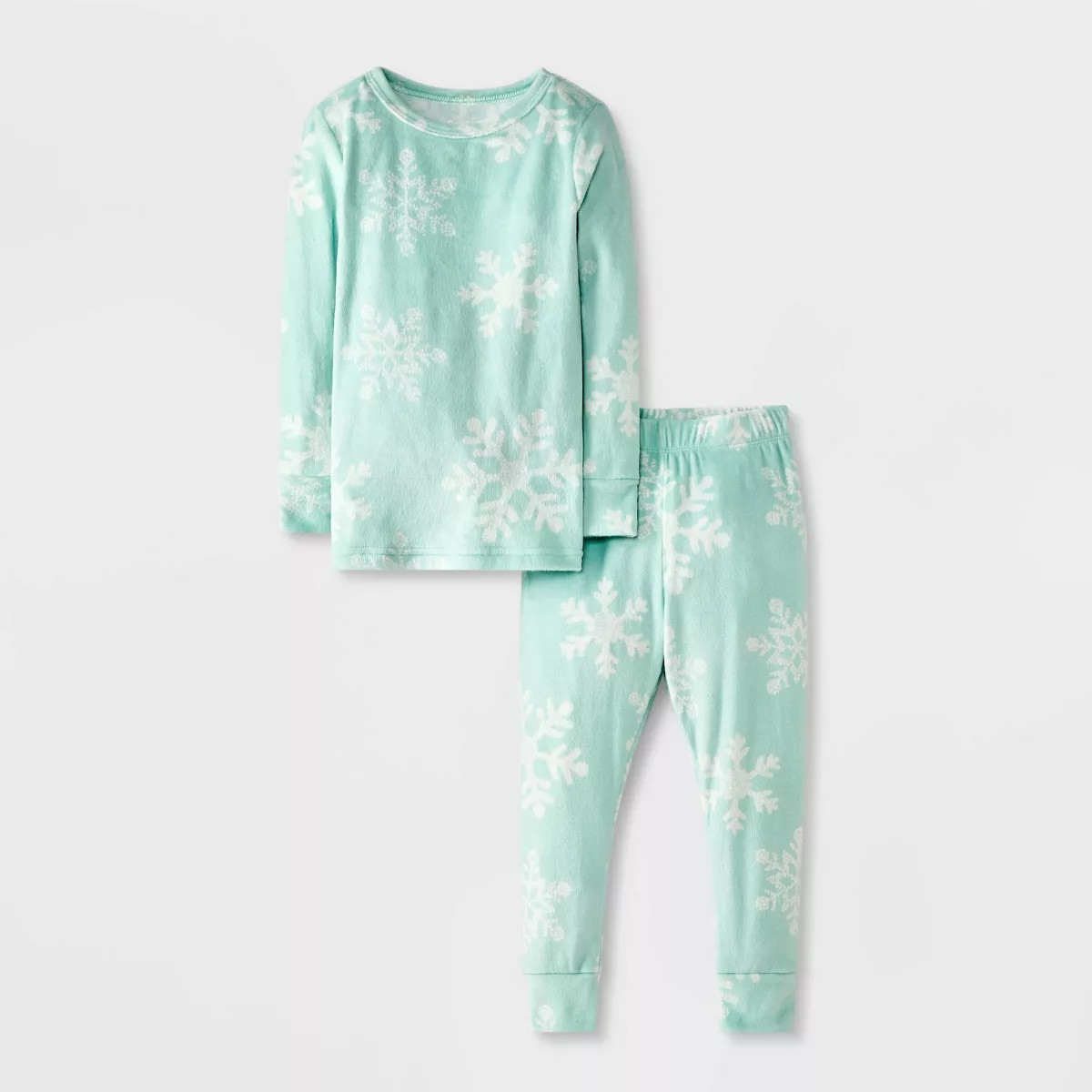 Toddler Girls' 2pc Snuggly Soft Snug Fit Snowflakes Pajama Set - Cat & Jack™ Blue 3T | Target