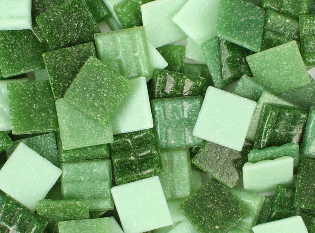 Mosaic Tiles/Greens Mix 3/4" (20mm) 1/2 pound (+/- 75pc) Glass Vitreous tiles//Mosaic Surplus | Etsy (US)