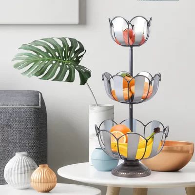 3 Tier Fruit Metal Basket Set Ebern Designs | Wayfair North America
