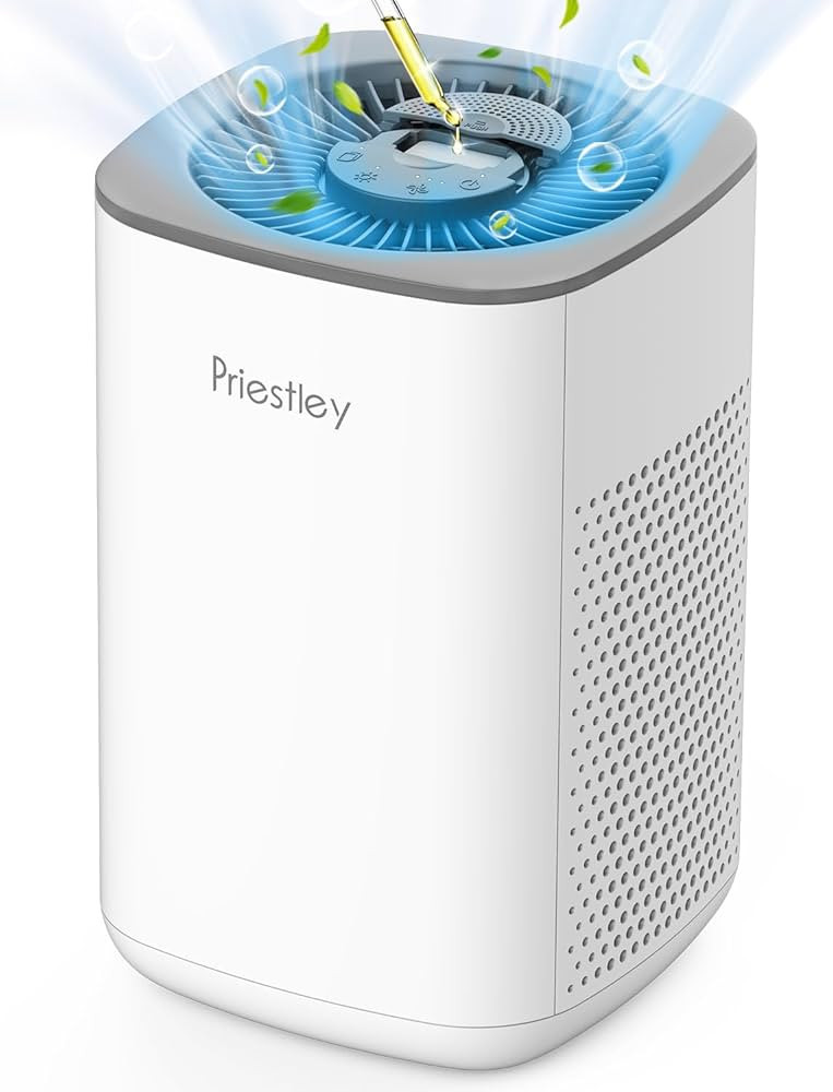 Priestley Small Air Purifiers for Home Bedroom Dorm Office Desktop, 20dB Quiet 3-in-1 HEPA Air Pu... | Amazon (US)