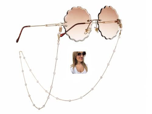 Sither Pearl Sunglasses Chian Reading Glasses Chain Strap Necklace for Women | Amazon (US)