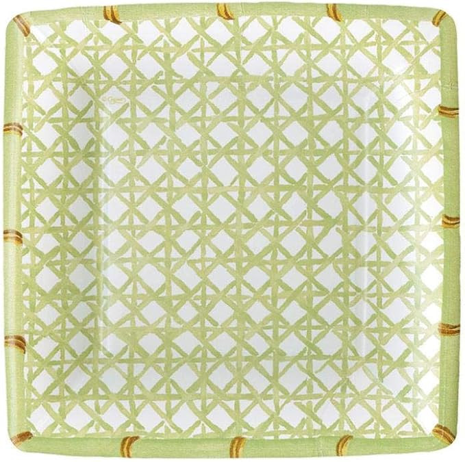 Caspari Trellis Square Paper Salad & Dessert Plates - 8 Per Package | Amazon (US)