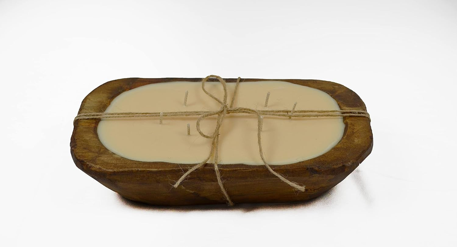 Handmade Dough Bowl Soy Wax Candle, Farmhouse Chic - Medium 6 Wick - Safe Scents (Strudel + Spice... | Amazon (US)