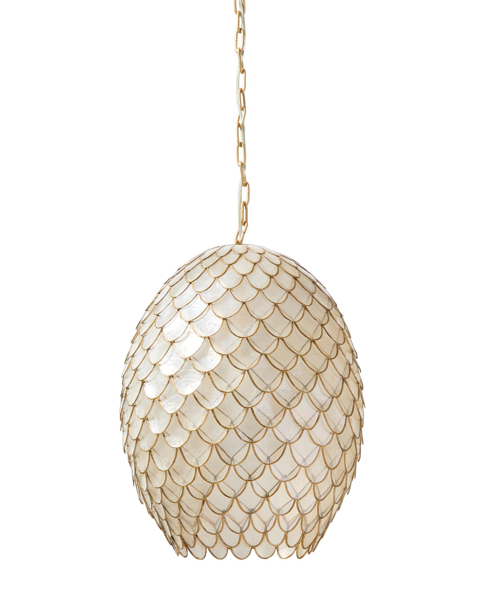 Scalloped Capiz Bell Pendant | Serena and Lily