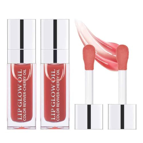 Lip Oil, Hydrating Lip Glow Oil, Lip Plumper Gloss, Moisturizing Lip Oil, No-Sticky Transparent Plumping Lip Gloss, Lip Gloss Lip Balm Lip Care (2pcs Rosewood) | Amazon (US)