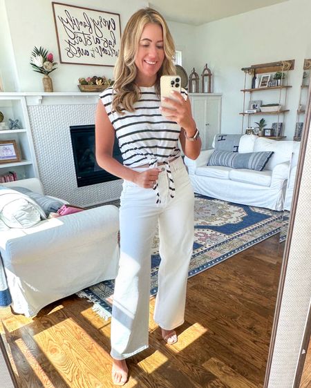 White denim can be hard but this pair is SO good! It is not at all see through and the wide leg fit is just perfect! The bets part is that they are just $42 today and are fully stocked - if you ar ein the market these are FABulous!

New arrivals for summer
Summer fashion
Summer style
Women’s summer fashion
Women’s affordable fashion
Affordable fashion
Women’s outfit ideas
Outfit ideas for summer
Summer clothing
Summer new arrivals
Summer wedges
Summer footwear
Women’s wedges
Summer sandals
Summer dresses
Summer sundress
Amazon fashion
Summer Blouses
Summer sneakers
Women’s athletic shoes
Women’s running shoes
Women’s sneakers
Stylish sneakers
Gifts for her

#LTKstyletip #LTKSeasonal #LTKsalealert