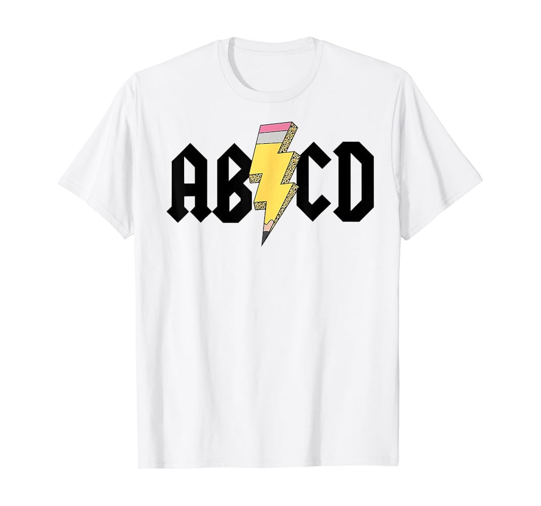 ABCD Pencil Lightning Rock'n Roll Teacher Back to School Kid T-Shirt | Amazon (US)