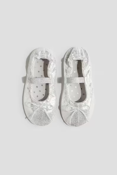 H & M - Shimmery Ballet Flats - Silver | H&M (US + CA)
