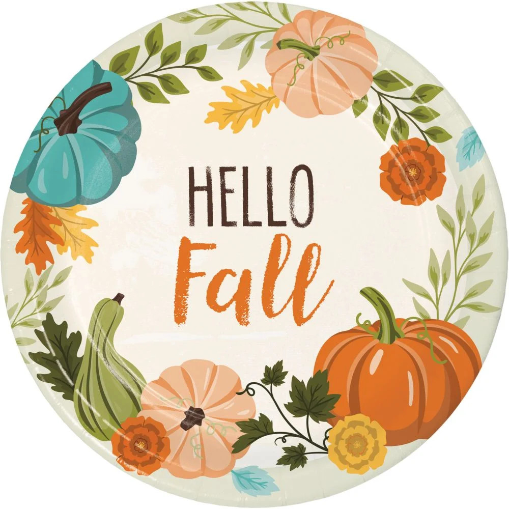 Hello Fall 9-inch Paper Plates 8 Per Pack | Walmart (US)
