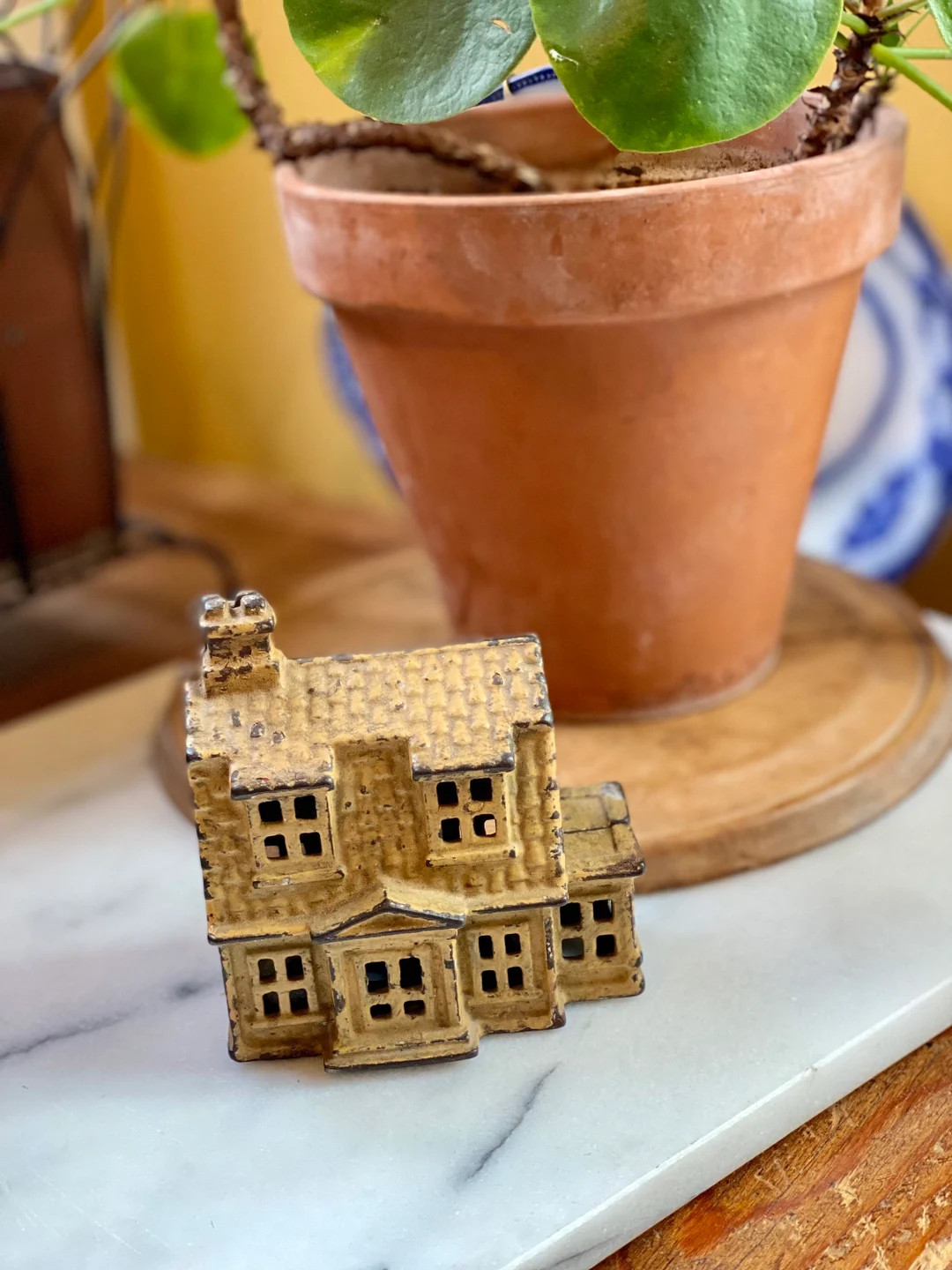 Victorian Cast Iron House Bank: Antique Yellow Dutch Colonial Decor | Etsy (US)