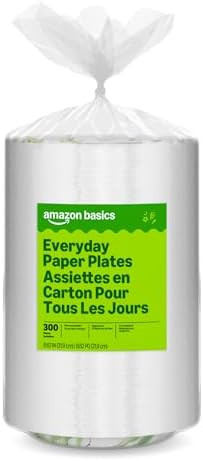 Amazon Basics Everyday Paper Plates, 8.62 Inch, Disposable, 300 Count, Packaging May Vary | Amazon (US)