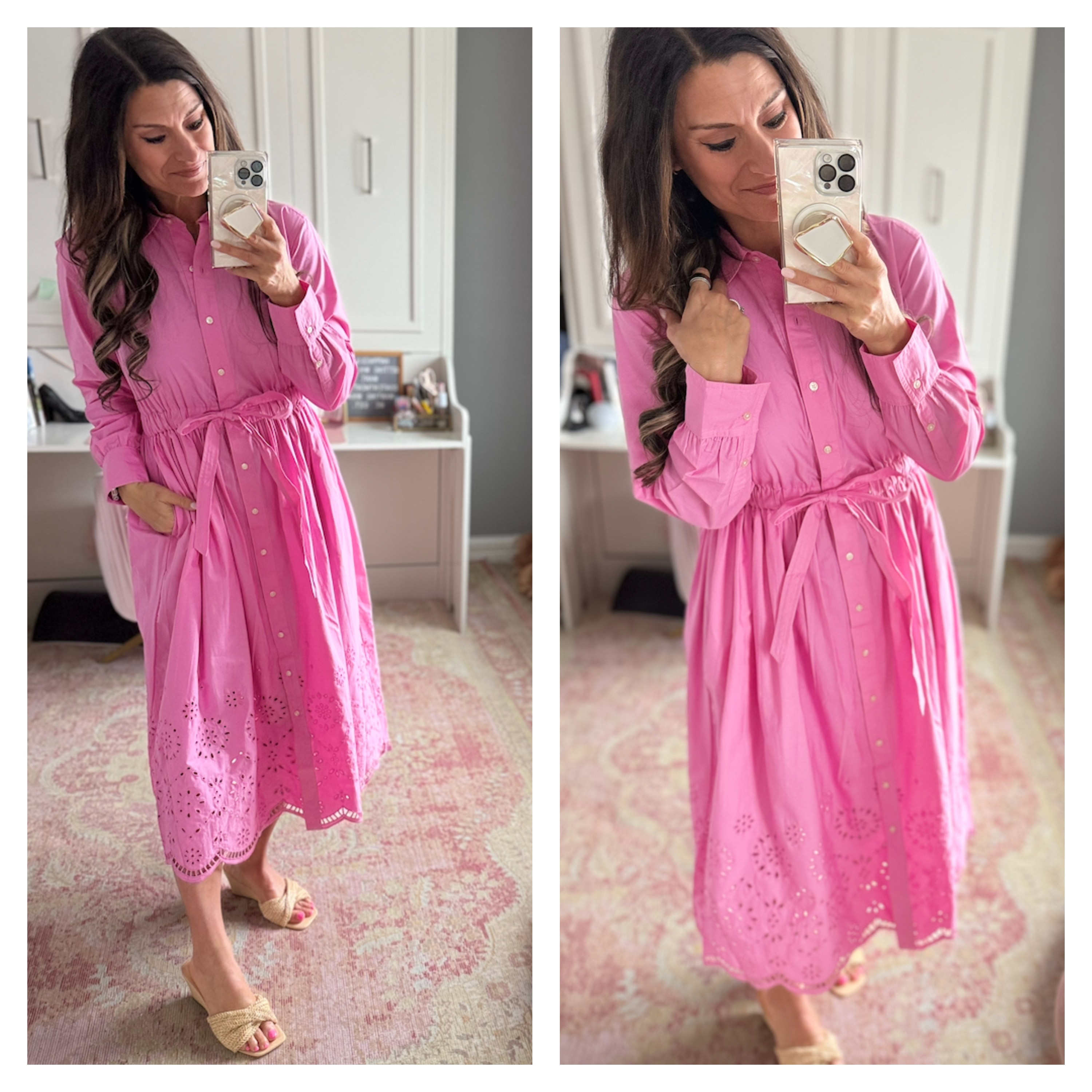  Pink eyelet dress for spring 