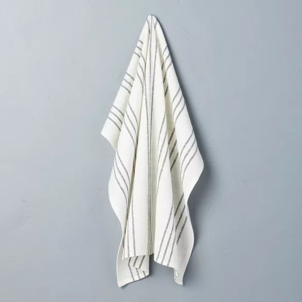 Stripe Flour Sack Kitchen Towel Sour Cream/Railroad Gray - Hearth &#38; Hand&#8482; with Magnolia | Target