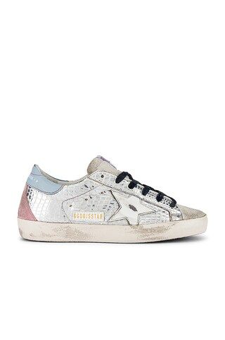 Golden Goose Superstar Sneaker in Silver Laminated Cocco & White from Revolve.com | Revolve Clothing (Global)