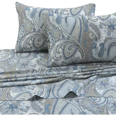 Tribeca Living Printed 300 Thread Count Sheets 100% Cotton Sheet Set | Wayfair North America