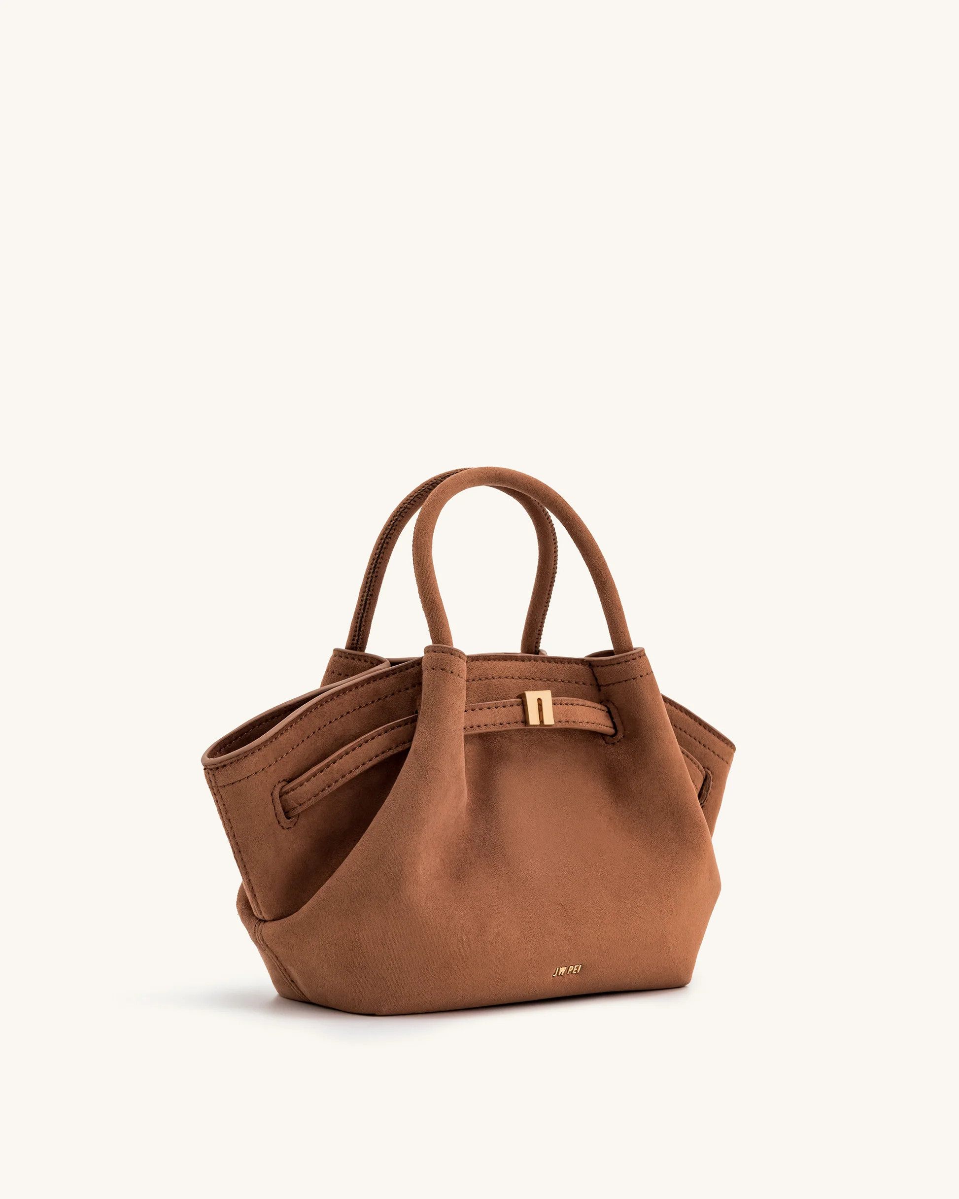 Hana Mini Faux Suede Tote Bag - Brown | JW PEI US
