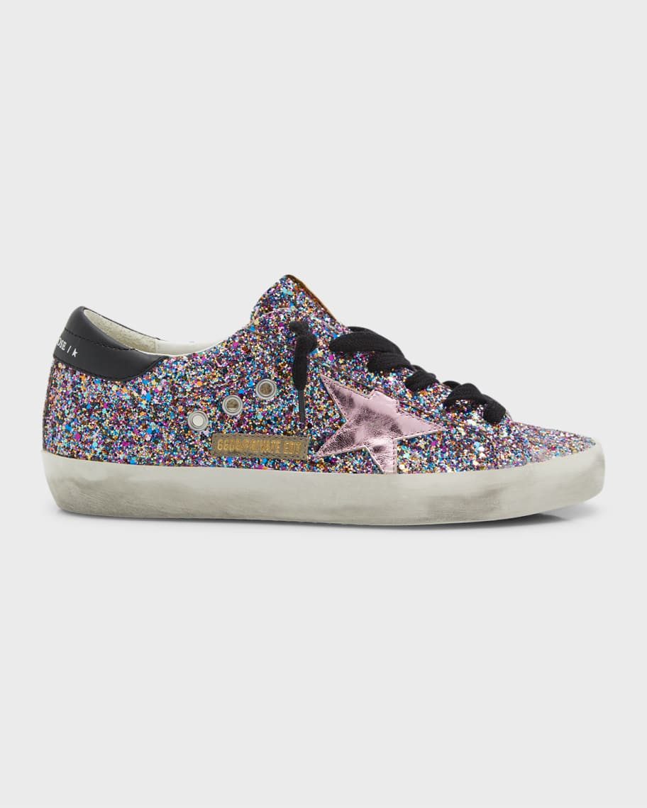Golden Goose Superstar Multicolored Glitter Low-Top Sneakers | Neiman Marcus