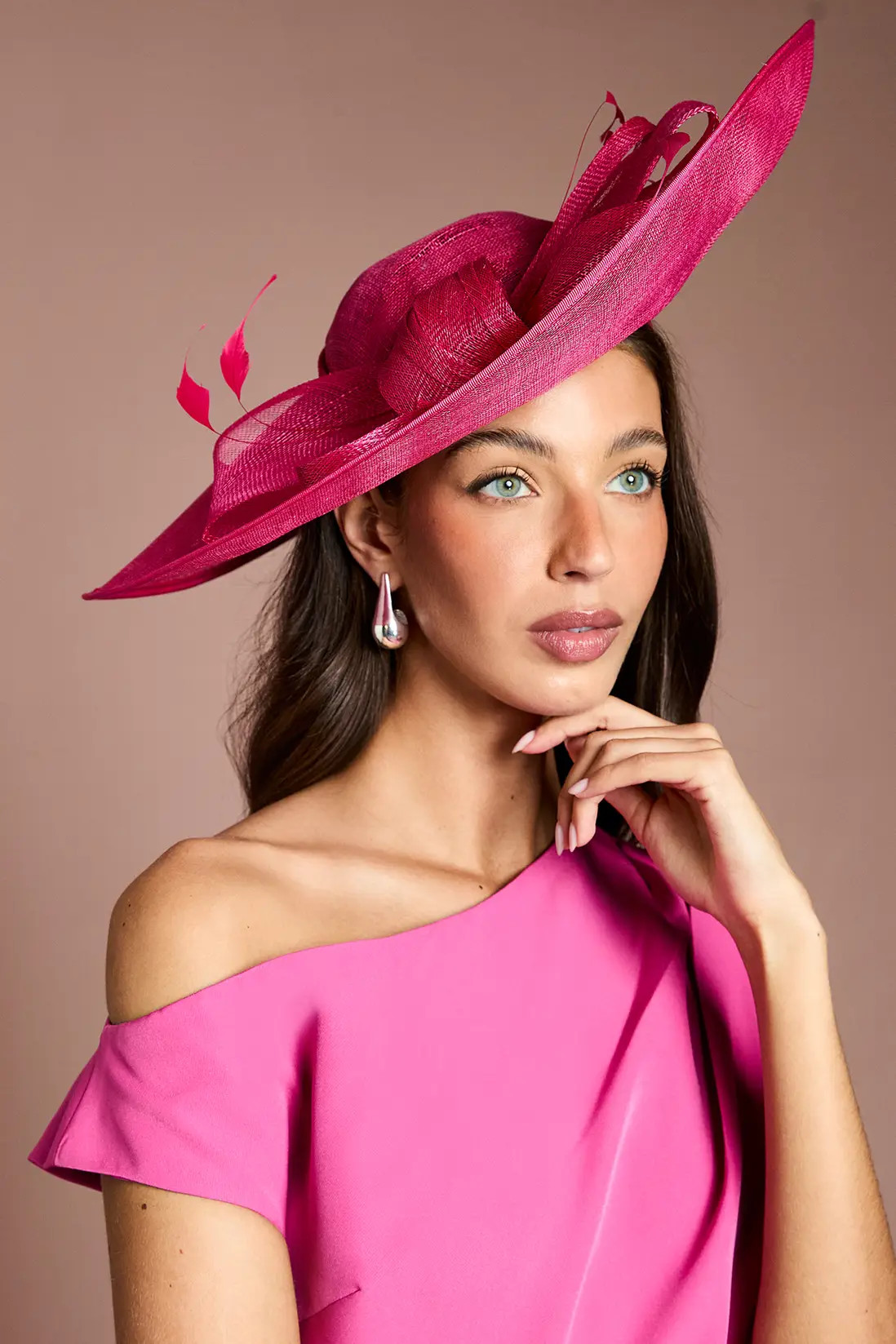 Hats | Bow And Feather Wide Brim Fascinator | Coast | Karen Millen US