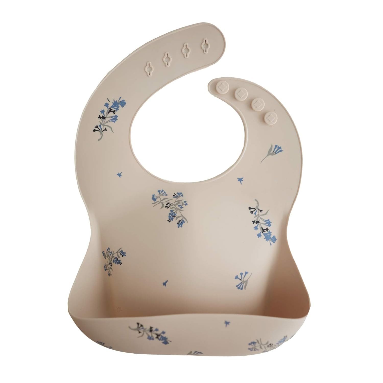mushie Silicone Baby Bib | Adjustable Fit Waterproof Bibs (Lilac Flowers) | Amazon (US)