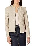 Cole Haan Women's Jewel Neck Quilted Leather Jacket | Amazon (US)