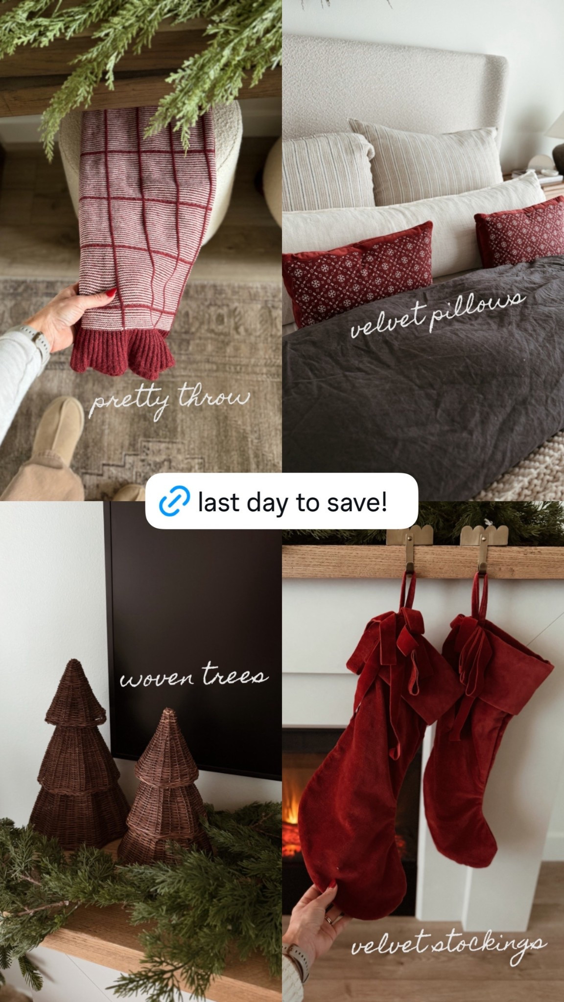 Last day to save on these holiday + winter finds! I love the velvet pillows, they feel so luxe and these woven trees are so pretty!

#LTKHome #LTKHoliday #LTKSaleAlert