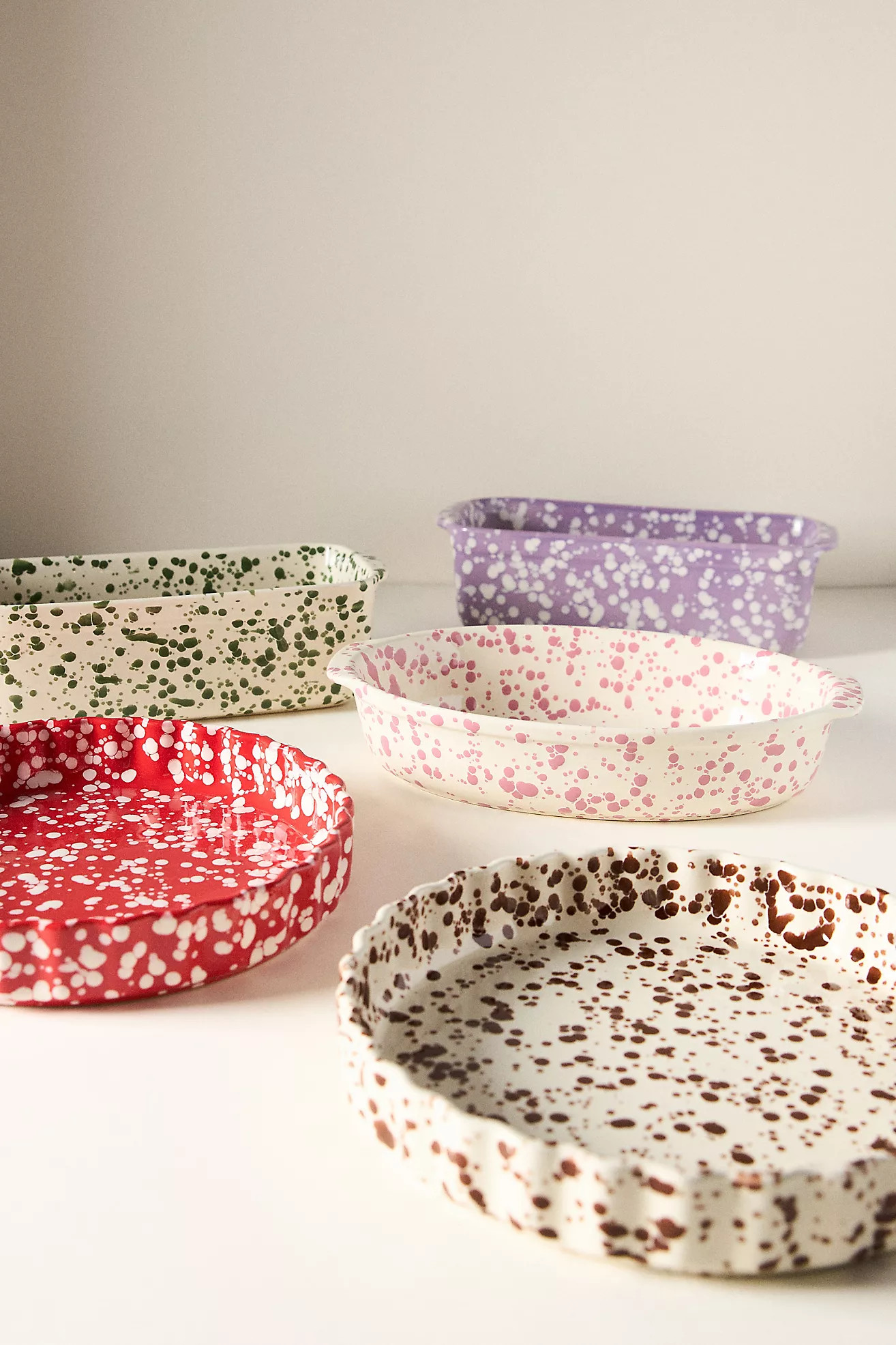 Splatter Portuguese Stoneware Pie Dish | Anthropologie (US)