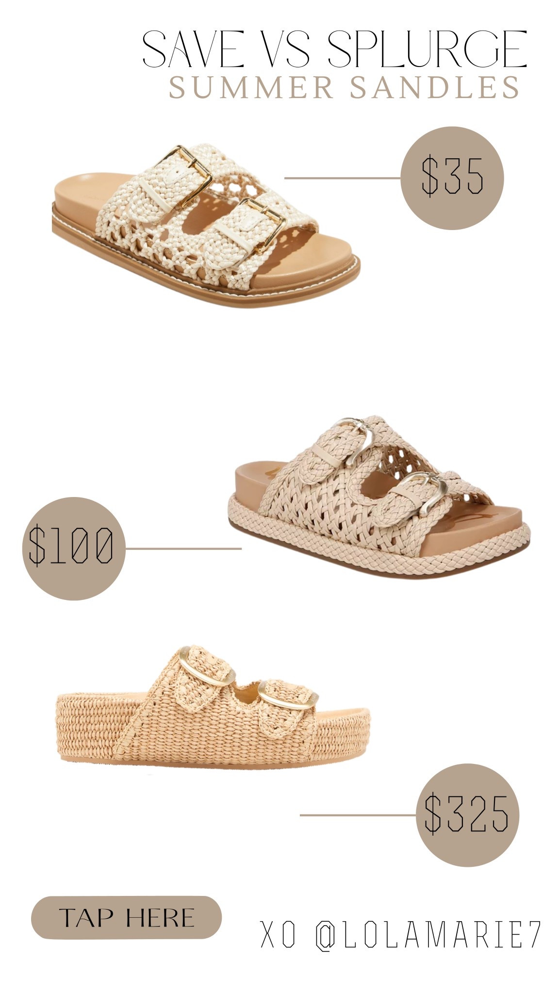 SPLURGE VS SAVE: Summer Sandals 

#summersandal #itshoe #affordableshoeS #sandal

#LTKFindsUnder50 #LTKShoeCrush #LTKFindsUnder100