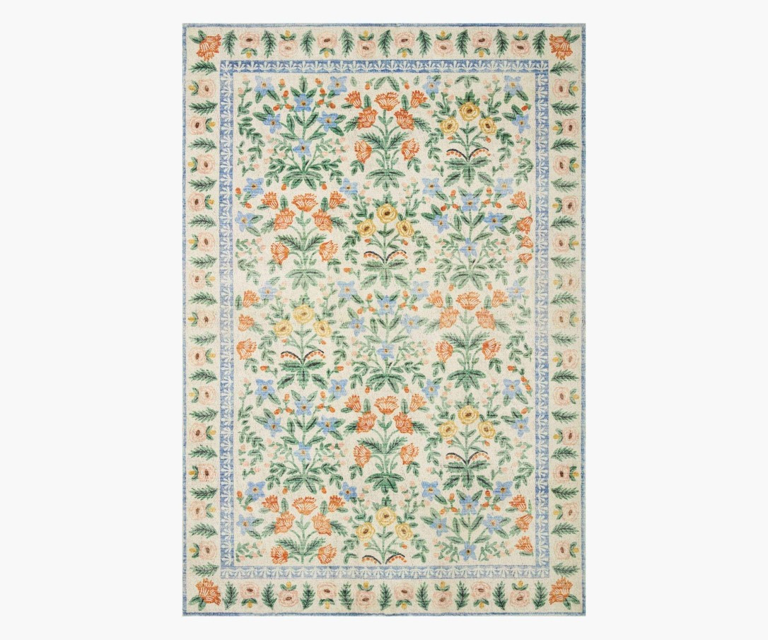 Eden Mughal Garden Cream Printed Rug | Rifle Paper Co.