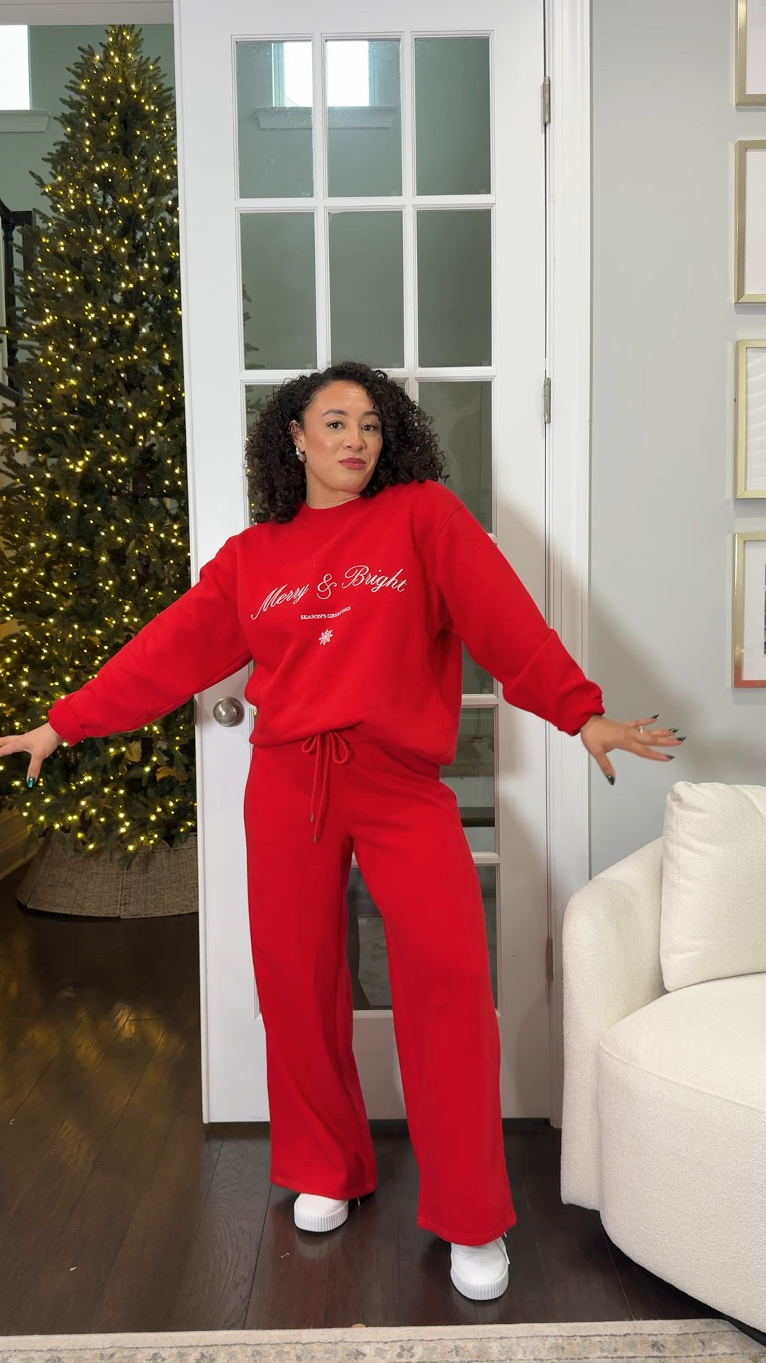 Target set for the holidays wearing a medium in the sweatshirt and sweatpants #target #targetstyle 

#LTKGiftGuide #LTKootd #LTKHoliday