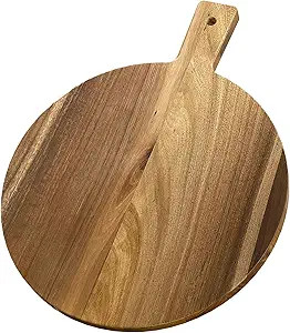 Acacia Wood Round Cutting Boards for Kitchen, 16.5''x13'' Large Wooden Cutting Board with Handle ... | Amazon (US)