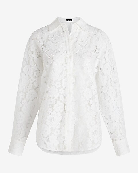 Lace Boyfriend Portofino Shirt | Express