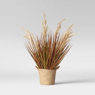 24.5" x 12" Artificial Potted Grass in Basket Arrangement - Threshold™ | Target