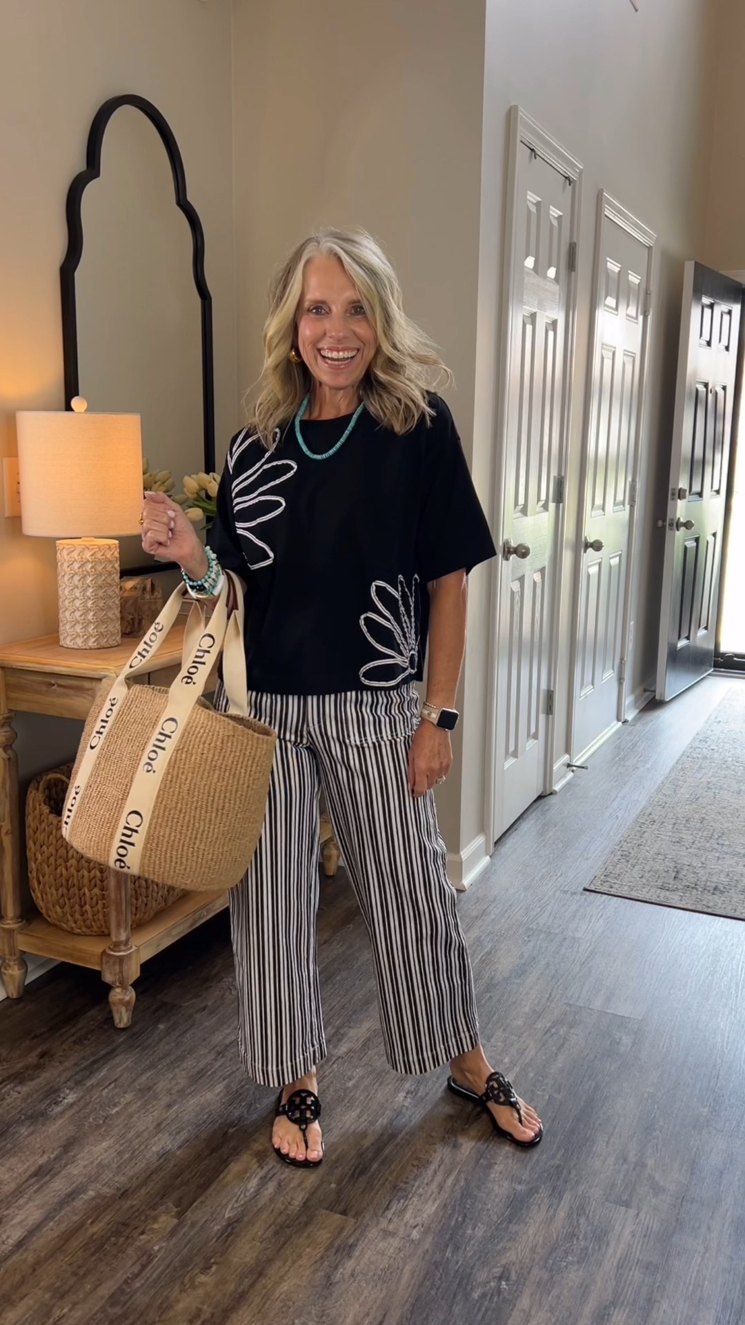 Black & white is classic, timeless, and always in style—especially when it’s 50% off 😉
4 ways to style these striped pants you’ll want on standby. Wear them now and into fall… and don’t be afraid to mix in some color for fun! 🖤🤍
Wearing size 2 and XS tops 

#LTKSeasonal #LTKOver40 #LTKSaleAlert